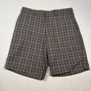 Pro Tour Men's 36 Golf Casual Shorts BLACK WHITE PLAID Pattern